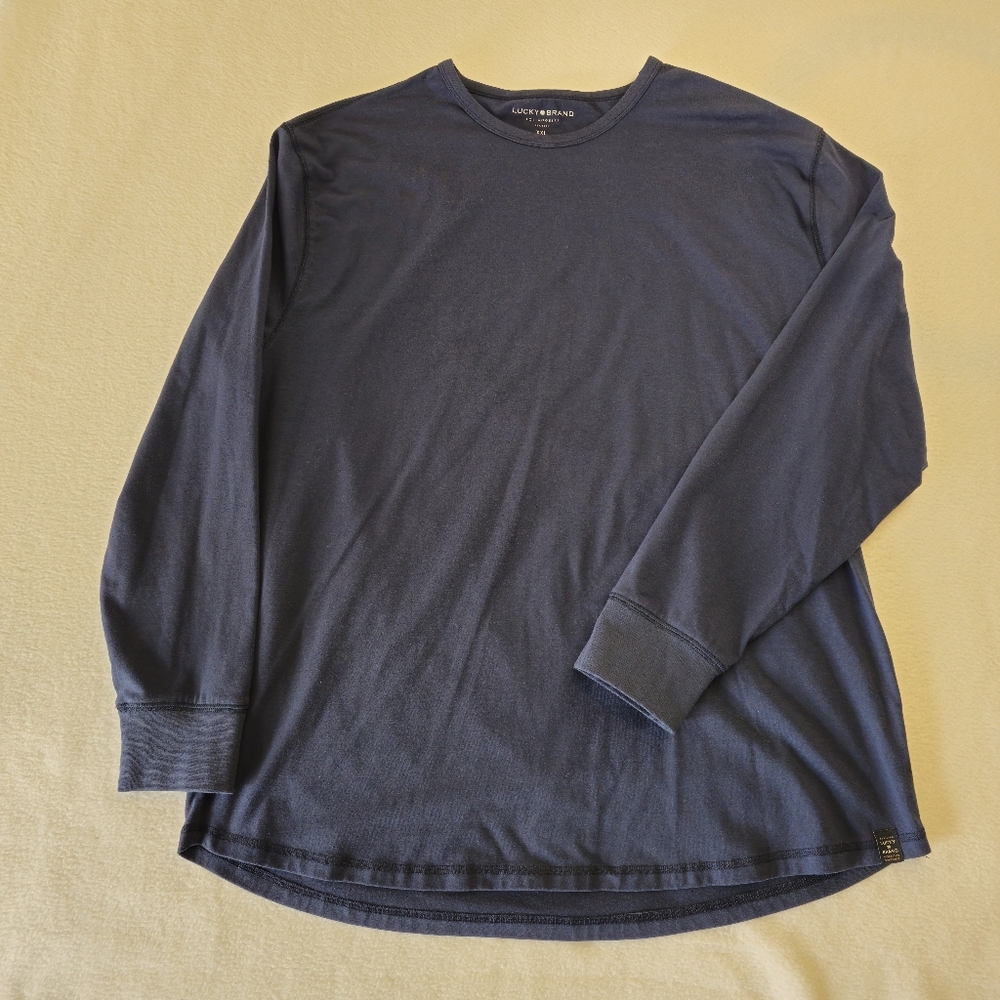 Lucky Brand Men's Navy Blue Long Sleeve Shirt Size XXL